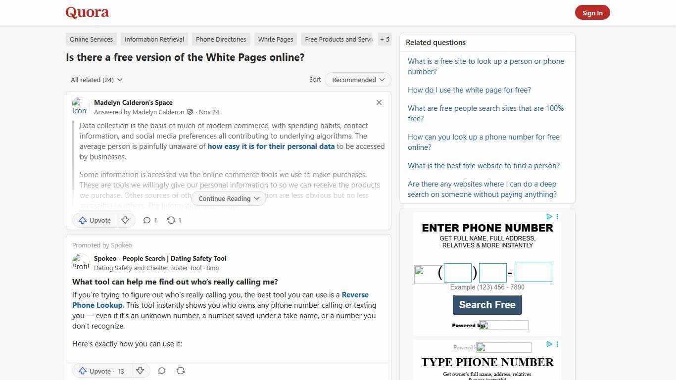Is there a free version of the White Pages online? - Quora